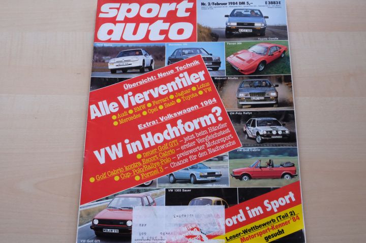 Deckblatt Sport Auto (02/1984)